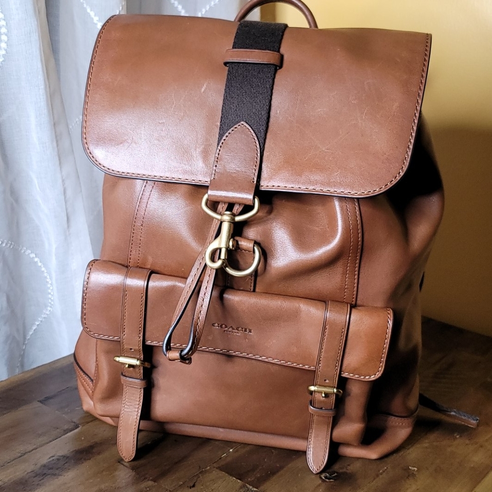 COACH Bleecker Brown Leather Backpack